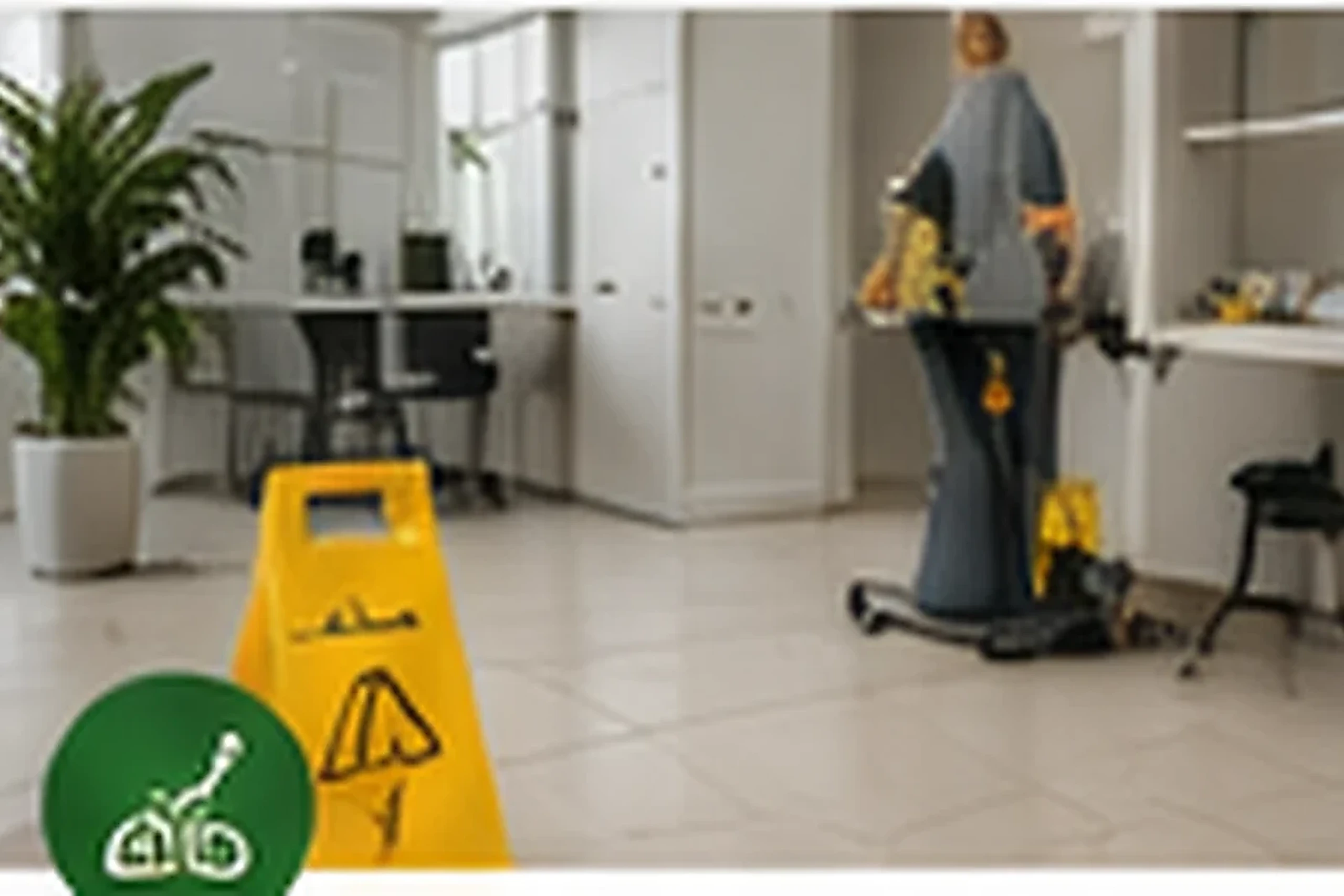 Professional janitorial service in a commercial facility
