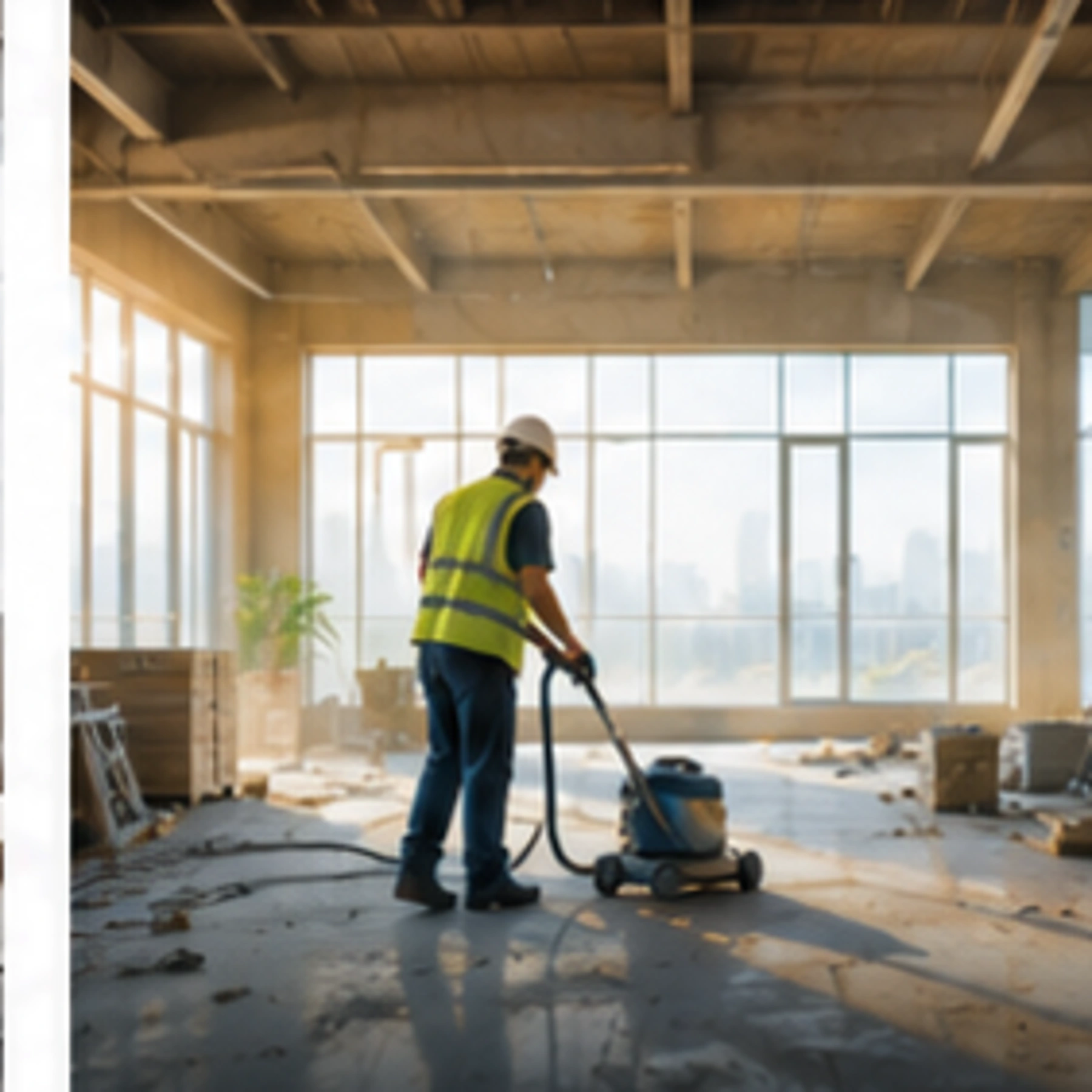 Newly completed interior prepared for professional post-construction cleaning